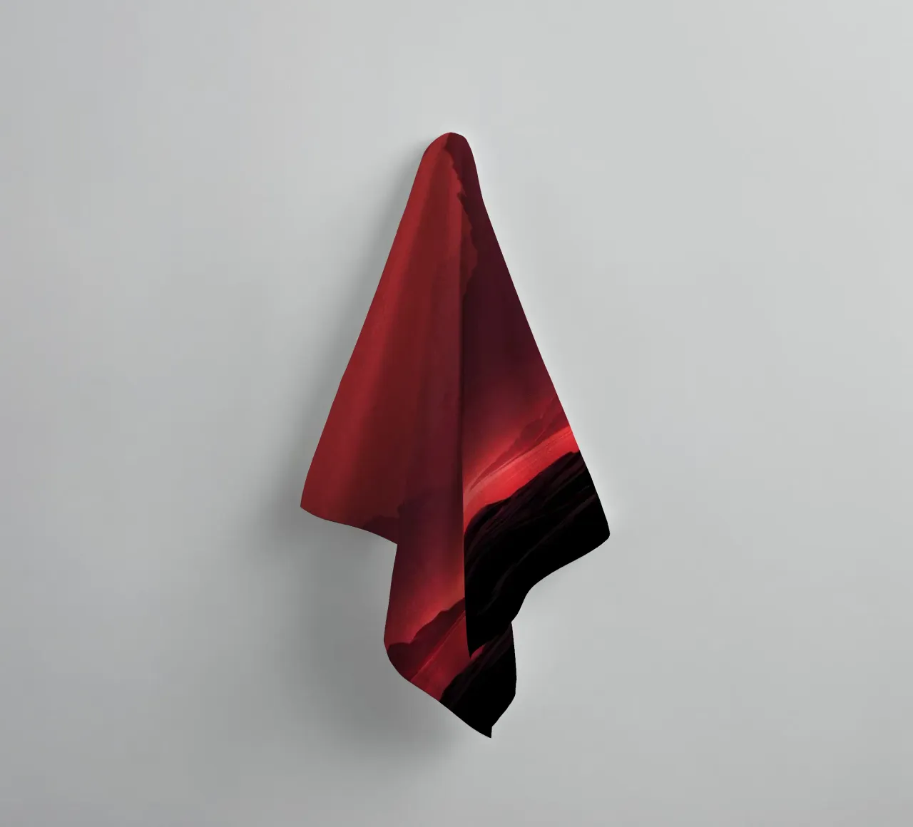deep red tones background and shadowed mountains towel by DesignDoodle