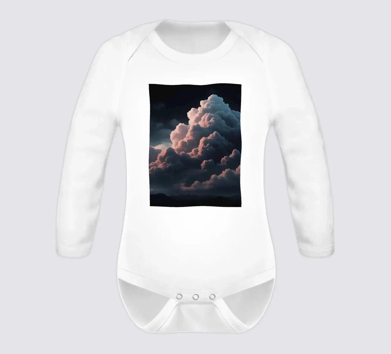 clouds illuminated by soft light create abstract art long-sleeve baby romper by DesignDoodle