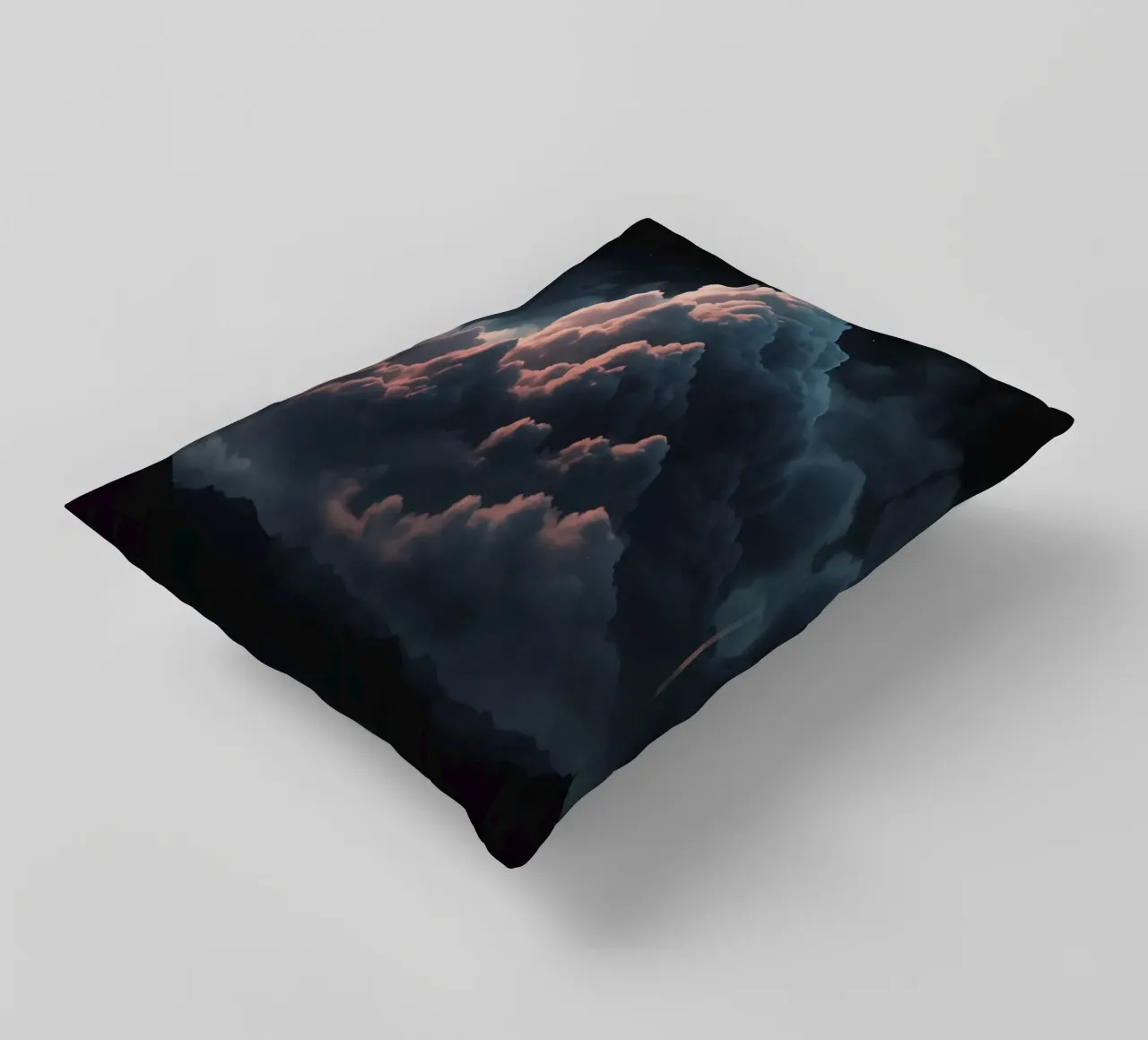 clouds illuminated by soft light create abstract art decorative cushion by DesignDoodle