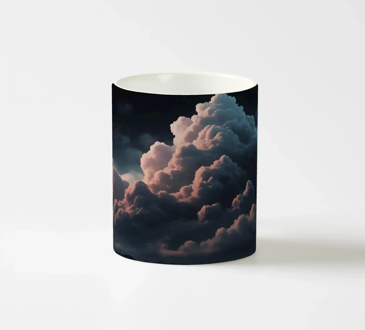 clouds illuminated by soft light create abstract art ceramic mug by DesignDoodle