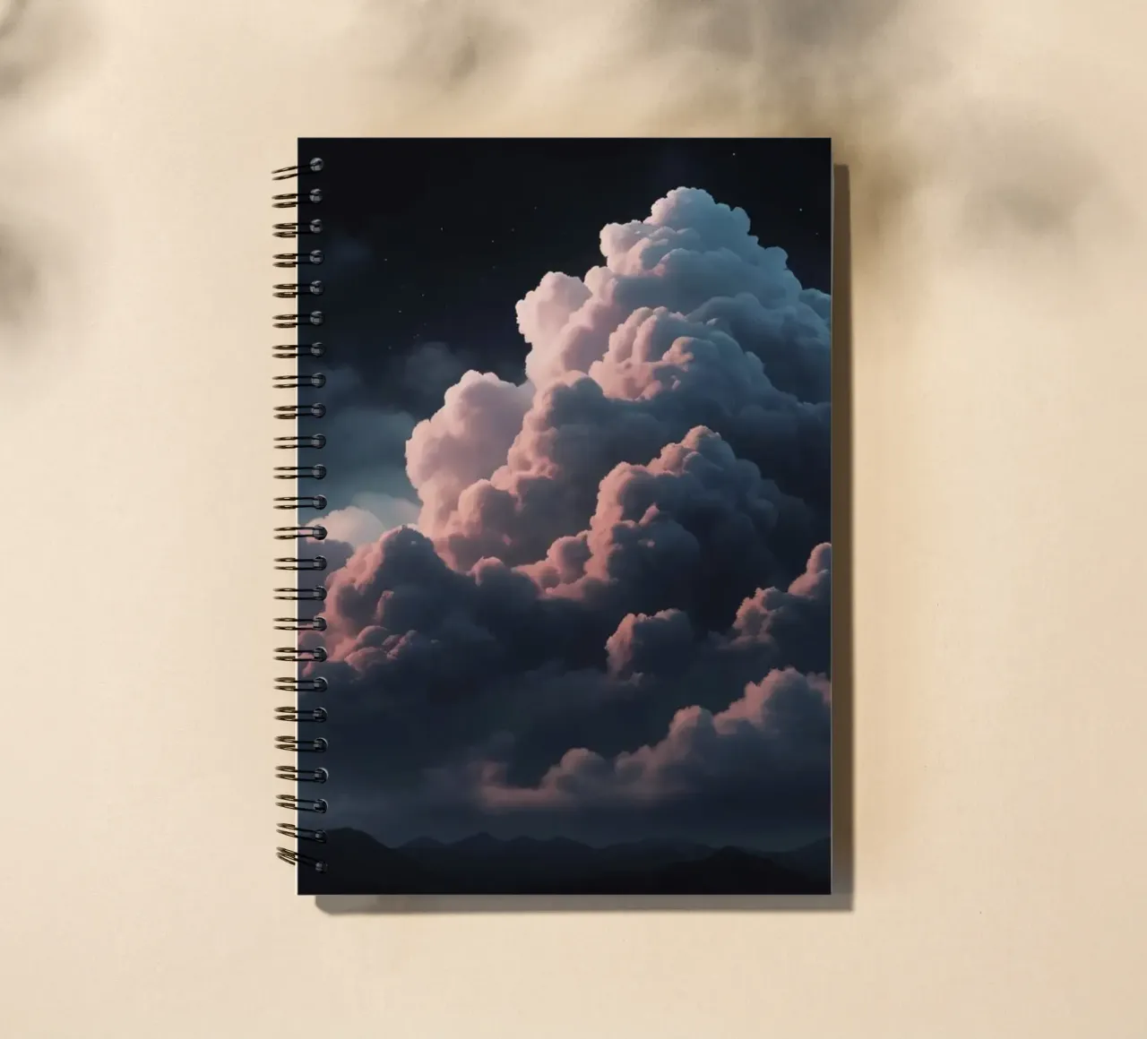 clouds illuminated by soft light create abstract art spiral notebook by DesignDoodle