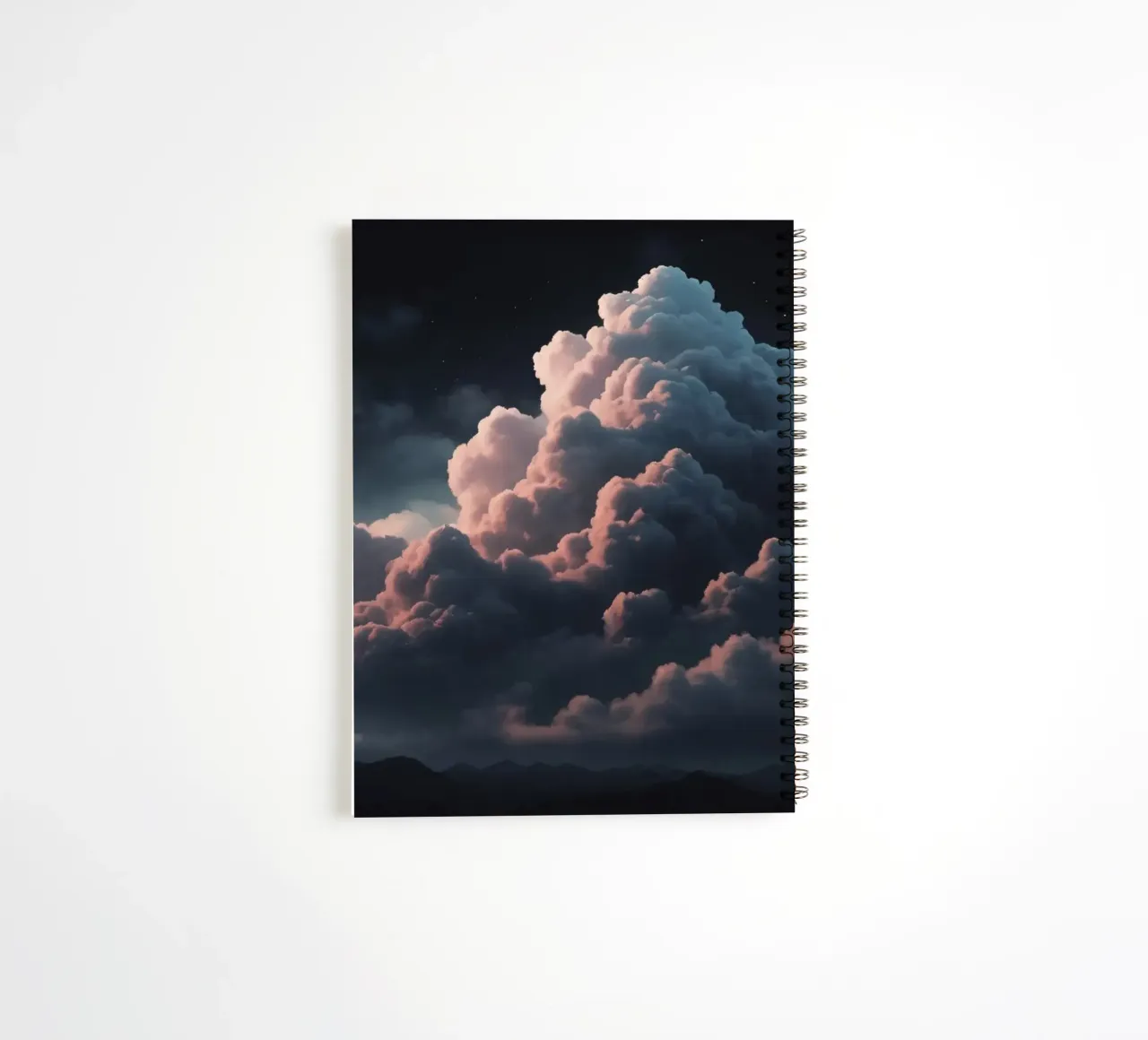 clouds illuminated by soft light create abstract art spiral notebook by DesignDoodle