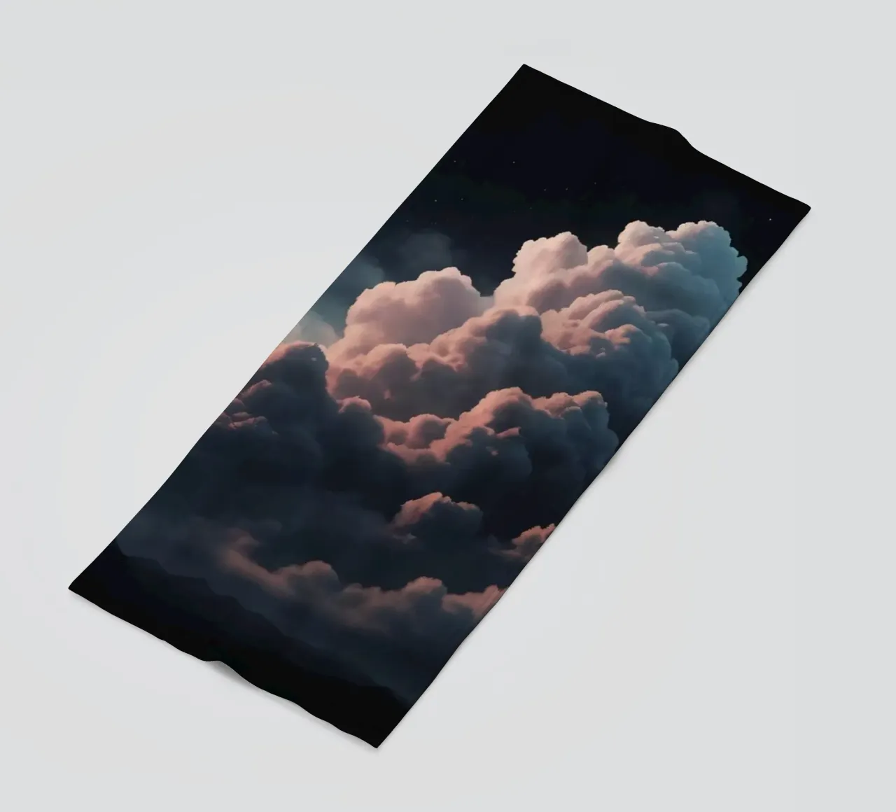 clouds illuminated by soft light create abstract art beach towel by DesignDoodle