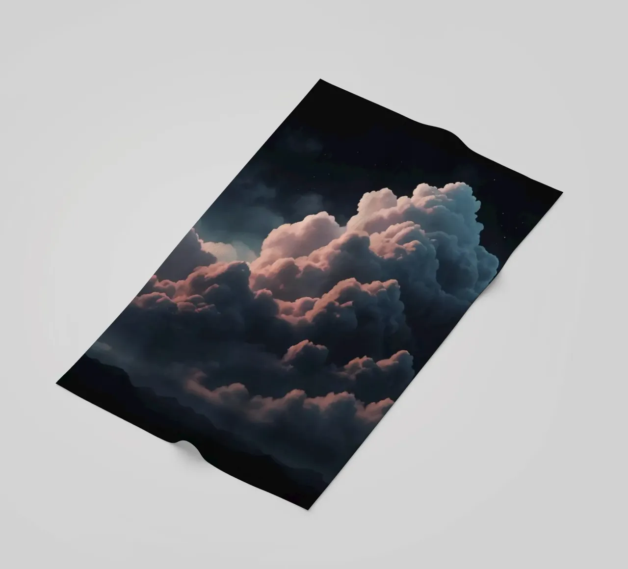 clouds illuminated by soft light create abstract art beach towel by DesignDoodle