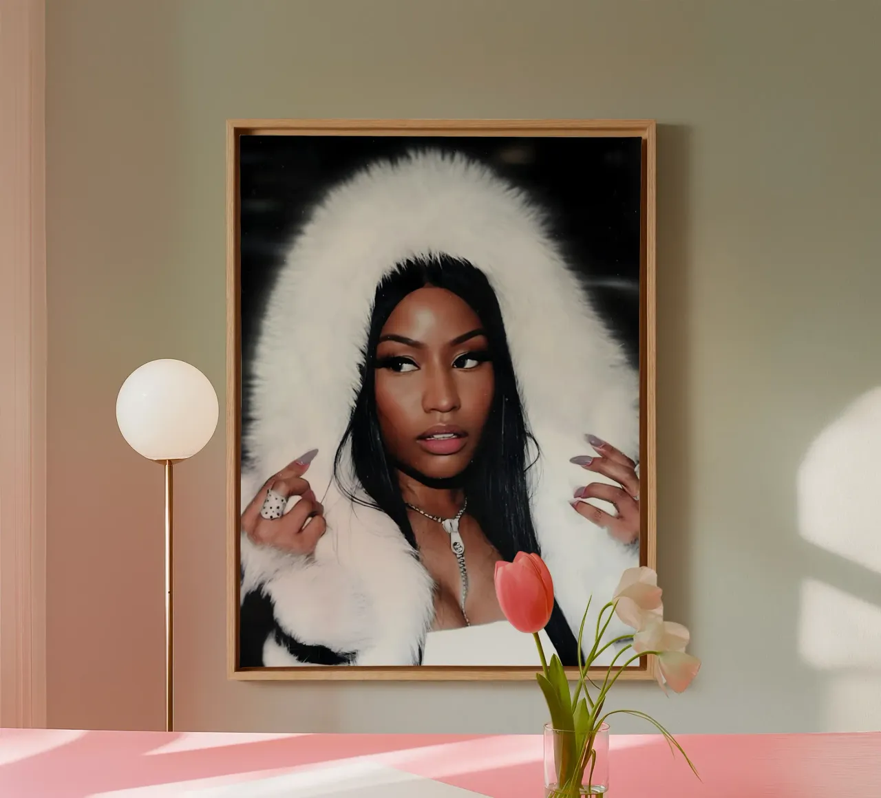Nicki Minaj tela con Cornice a cassetta da Low poly art