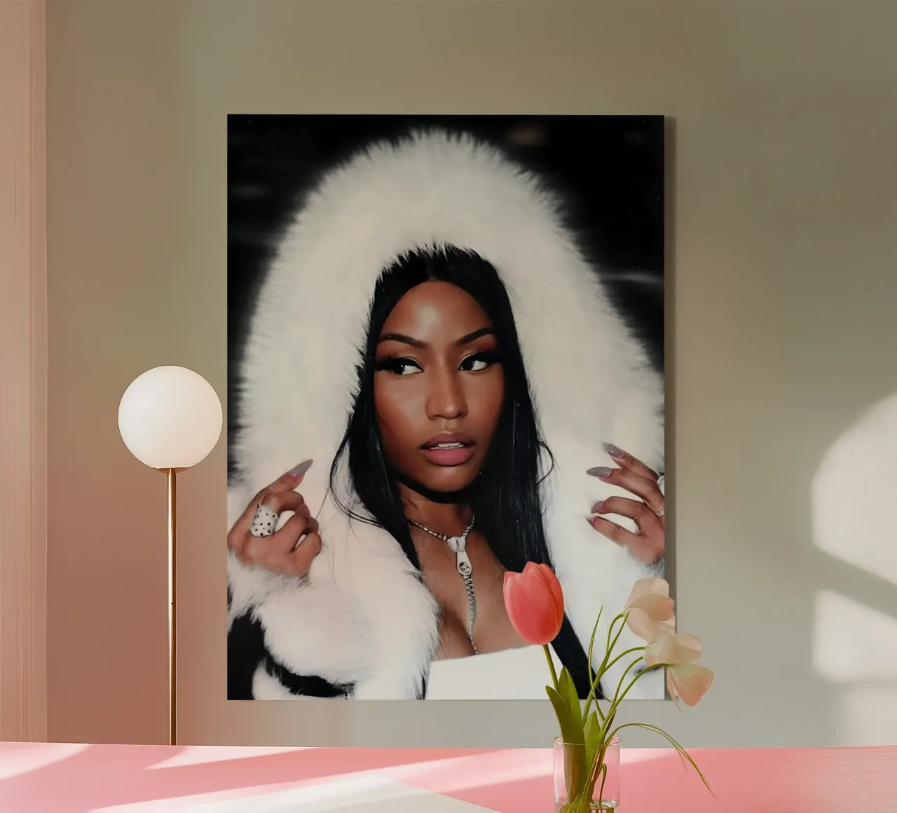 Nicki Minaj tela con Cornice a cassetta da Low poly art