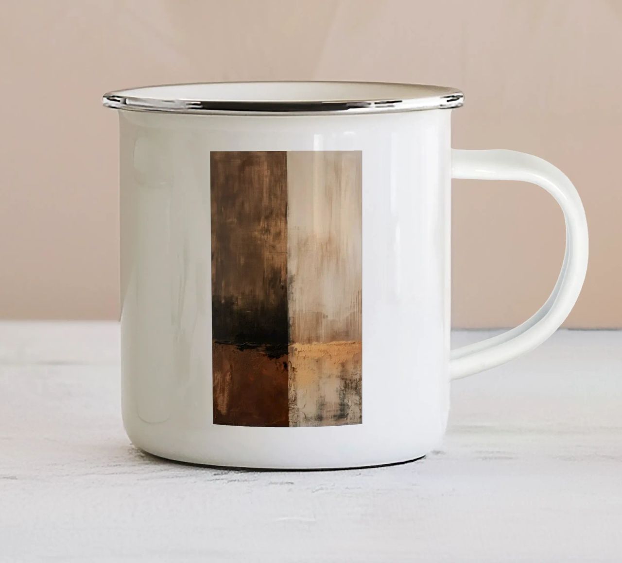 Astratto nei colori del marrone tazza in smalto da Imagine
