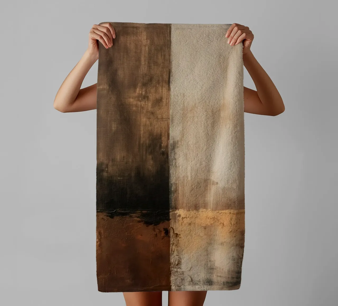 Abstract in brown colours towel by Imagine