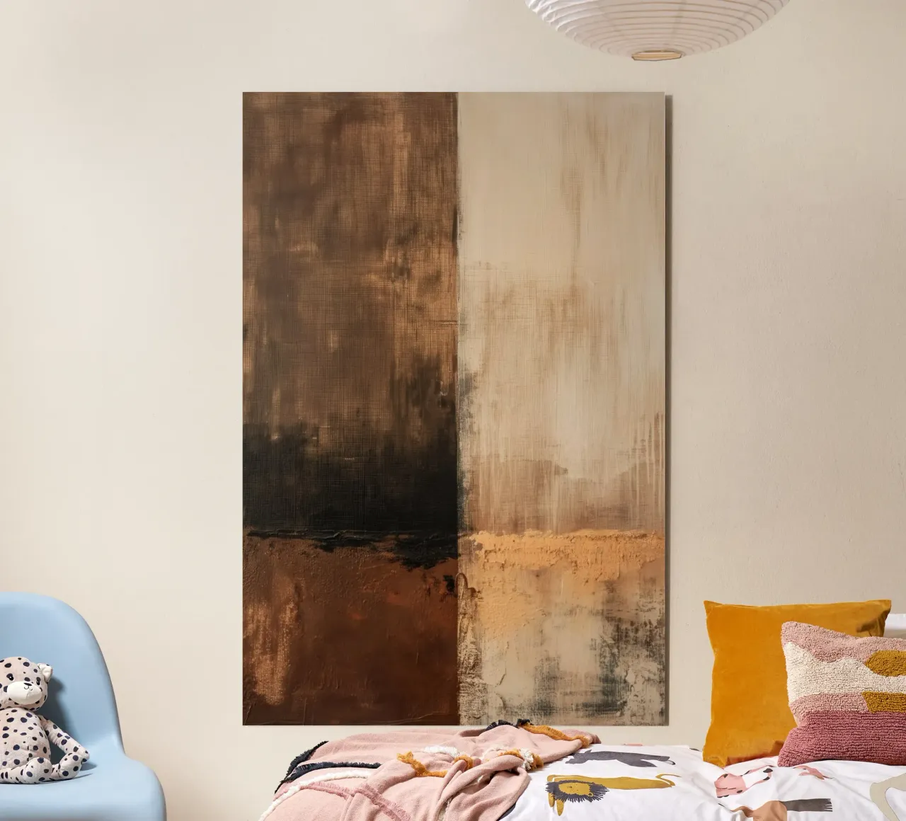 Abstract in bruine kleuren aluminium-dibond van Imagine
