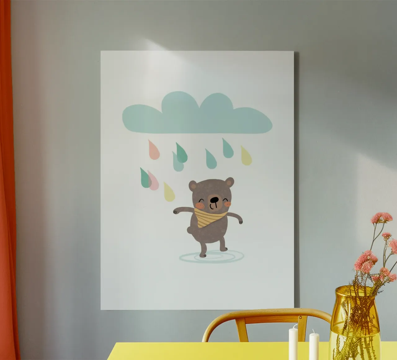 De vreugde van regen canvas met Baklijst van Julia Reyelt