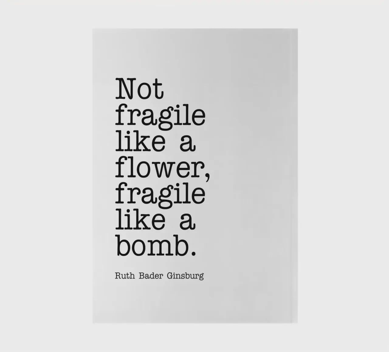 Pas fragile comme une fleur, fragile comme une bombe citation carnet de notes de Paigaam Studio