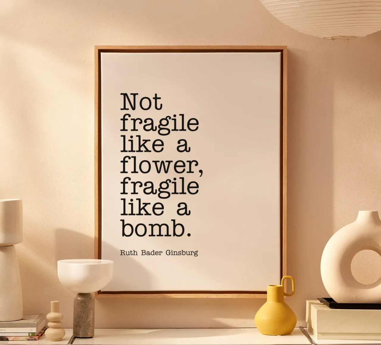 Pas fragile comme une fleur, fragile comme une bombe citation toile de Paigaam Studio