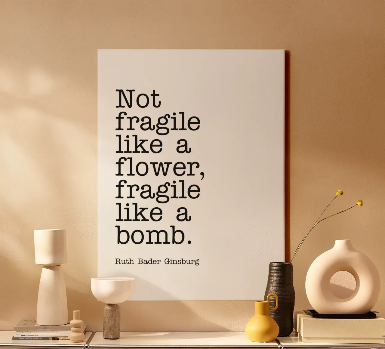 Pas fragile comme une fleur, fragile comme une bombe citation toile de Paigaam Studio