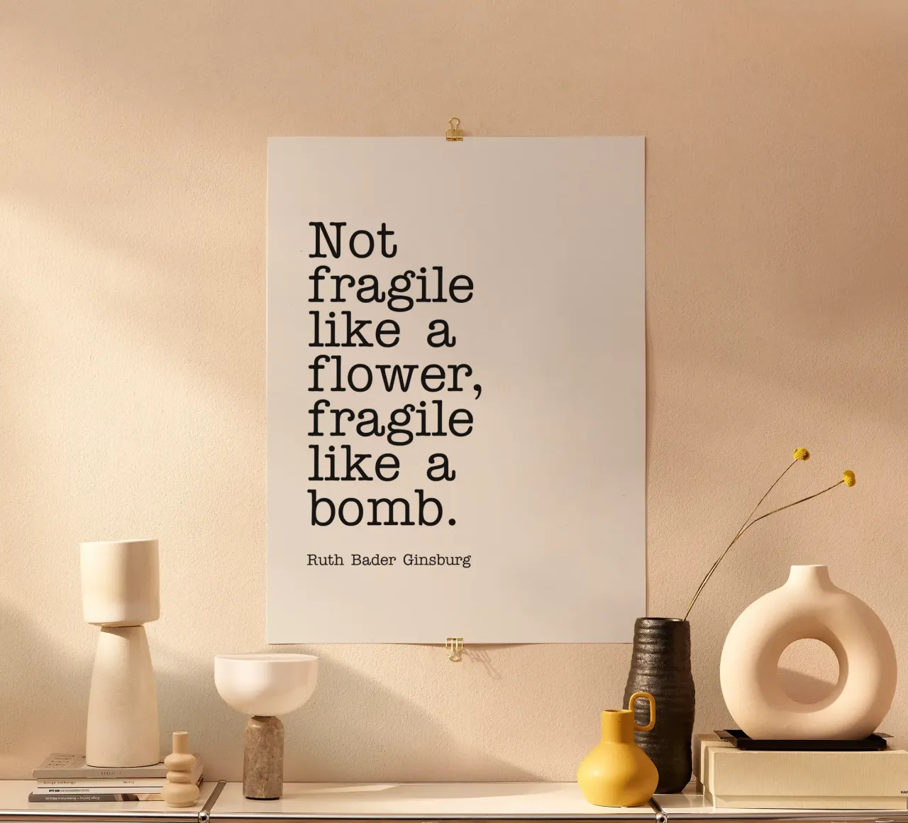 Nicht zerbrechlich wie eine Blume, zerbrechlich wie eine Bombe Zitat Hahnemühle von Paigaam Studio