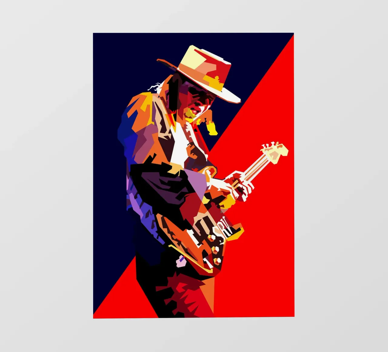 Stevie Ray Vaughan Chitarrista Musicista WPAP Trending Now pellicola backlit da Artkreator