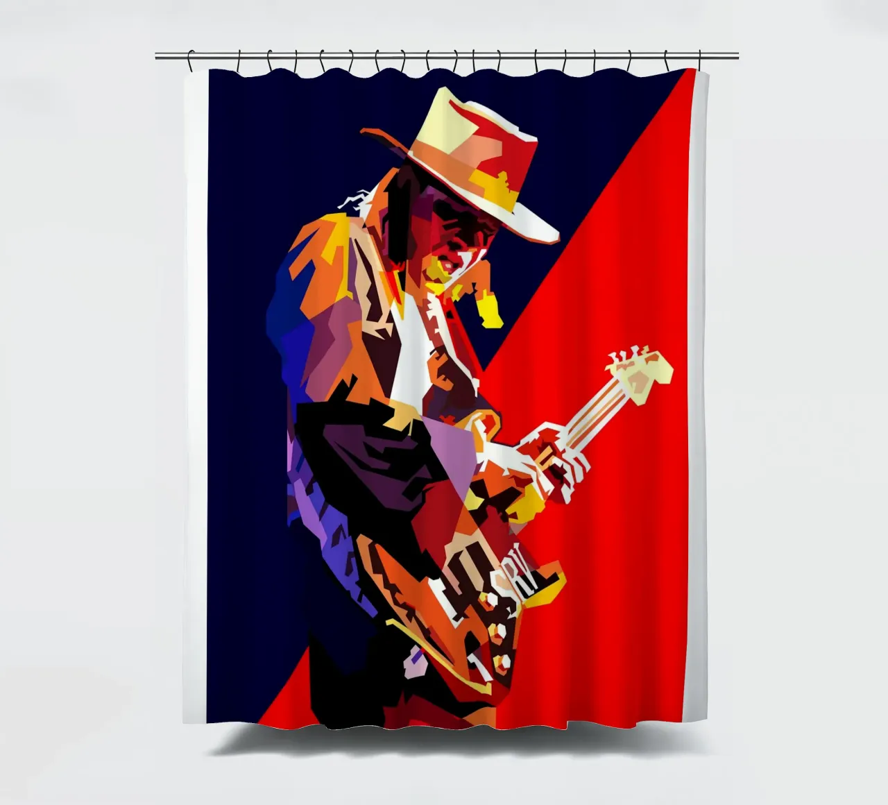 Stevie Ray Vaughan Gitarrist Musiker WPAP Trending Now Duschvorhang von Artkreator