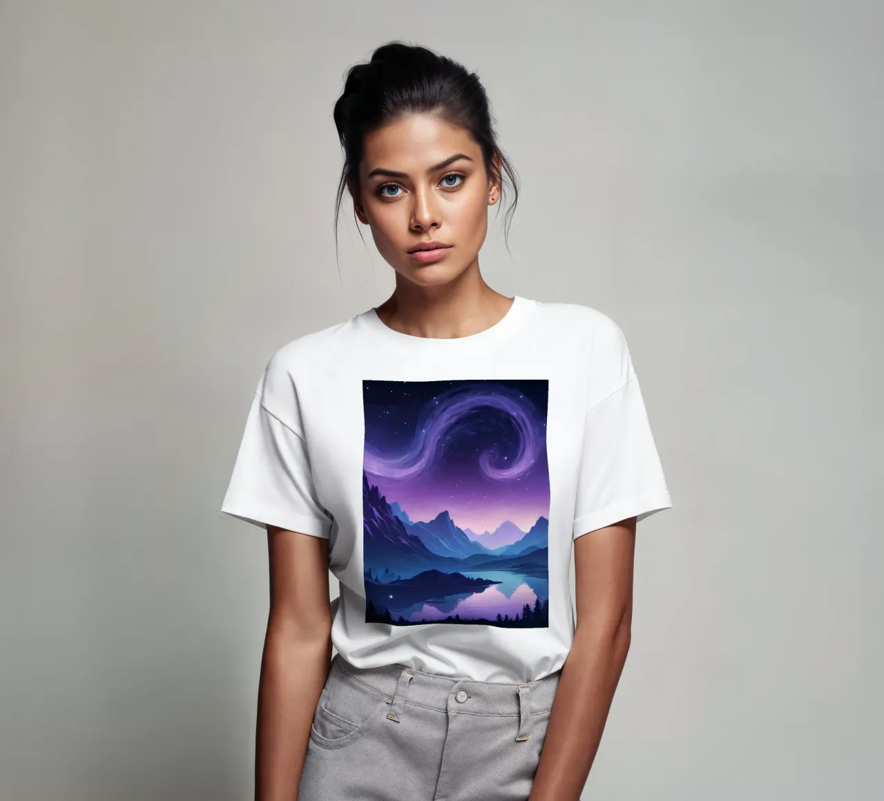 Captivating abstract landscape with swirling clouds t-shirt by DesignDoodle