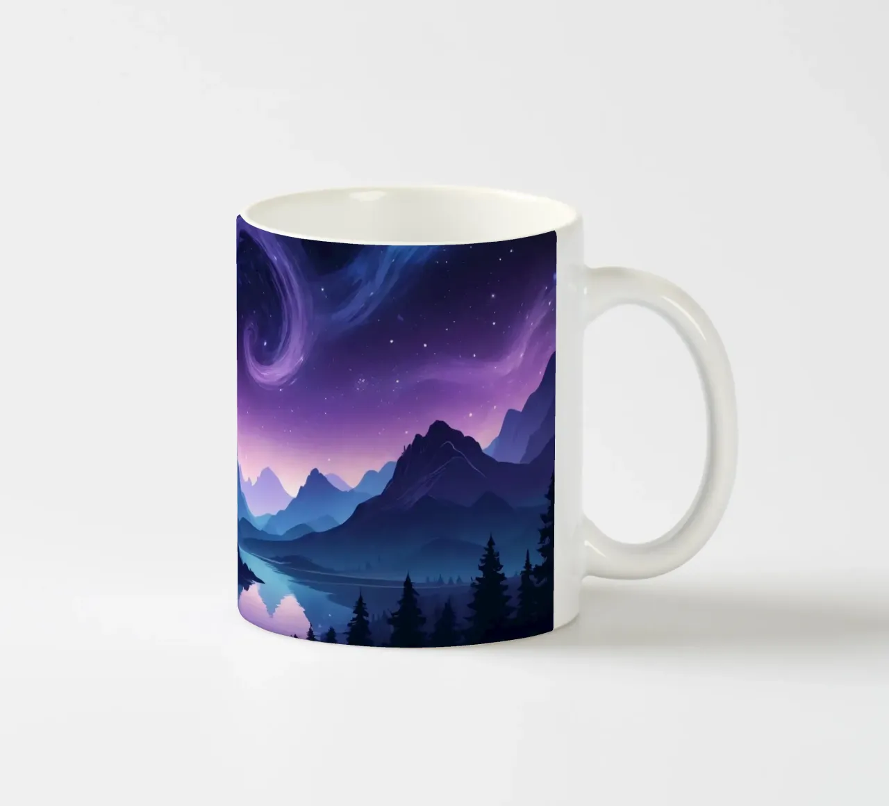 Captivating abstract landscape with swirling clouds ceramic mug by DesignDoodle