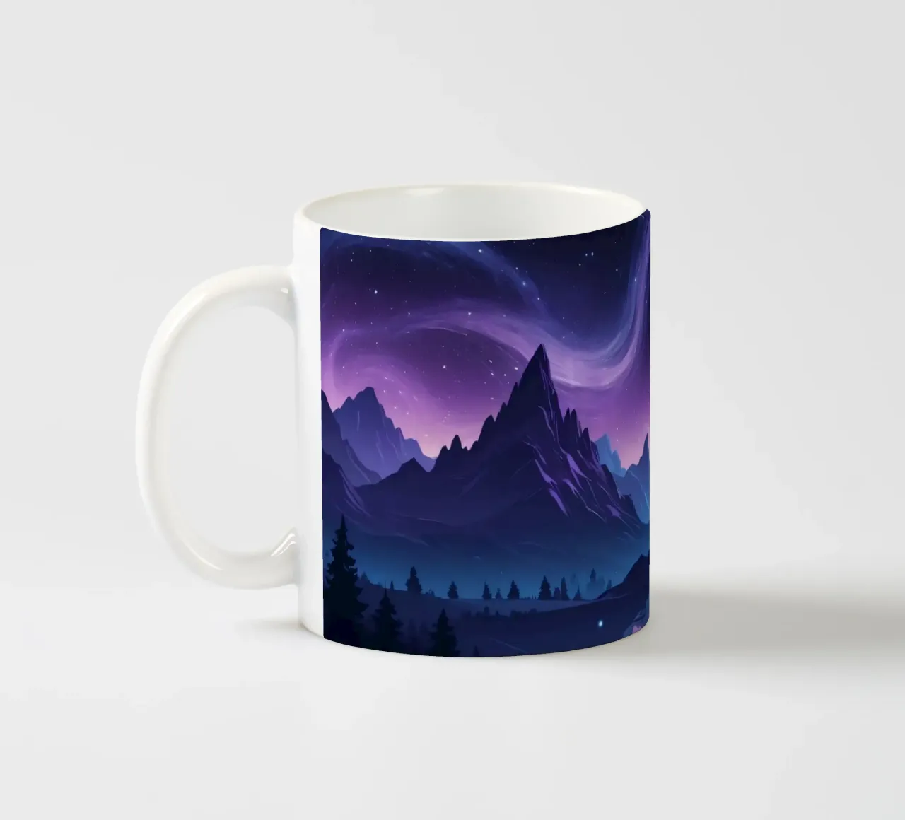 Captivating abstract landscape with swirling clouds ceramic mug by DesignDoodle