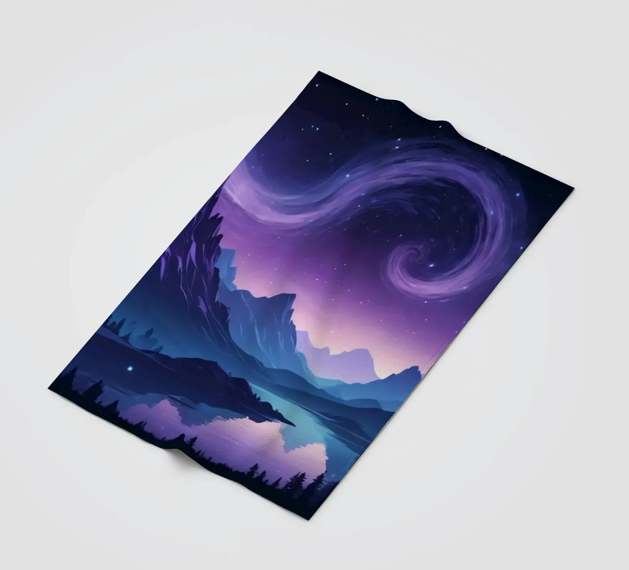 Captivating abstract landscape with swirling clouds fleece blanket by DesignDoodle