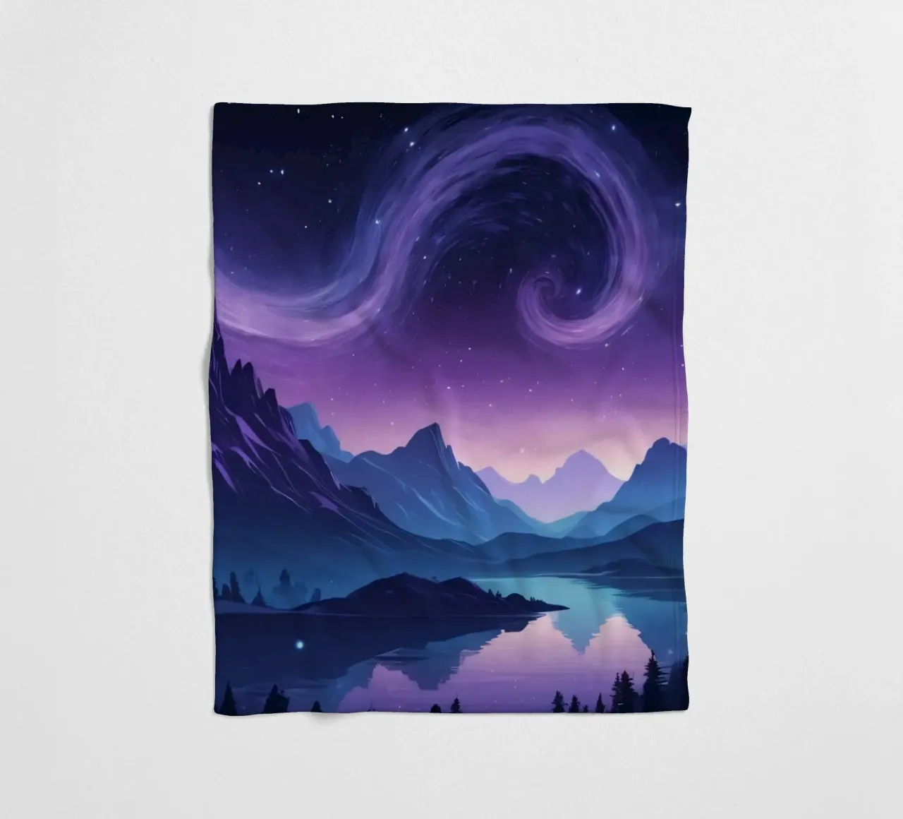 Captivating abstract landscape with swirling clouds fleece blanket by DesignDoodle