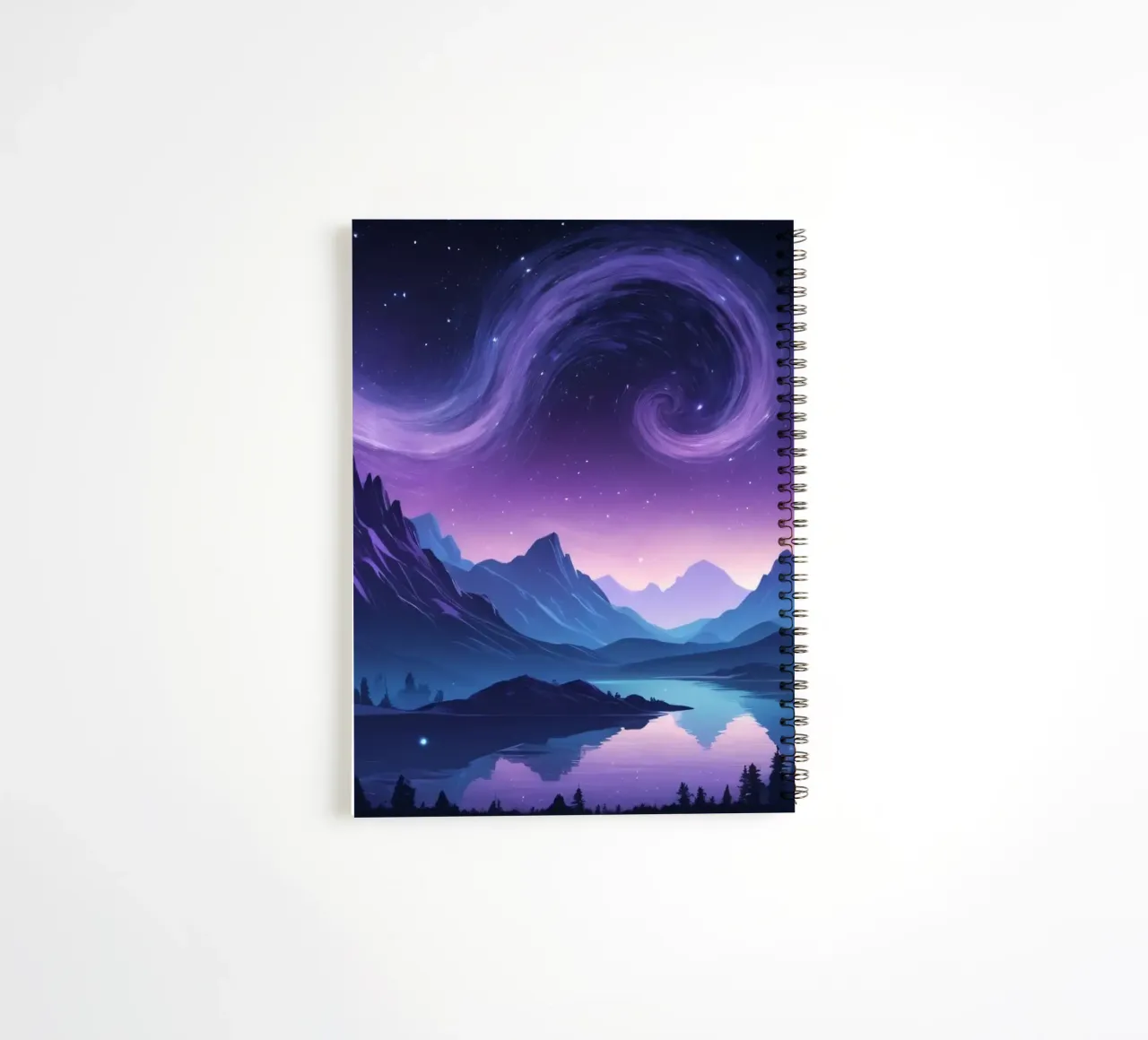 Captivating abstract landscape with swirling clouds spiral notebook by DesignDoodle