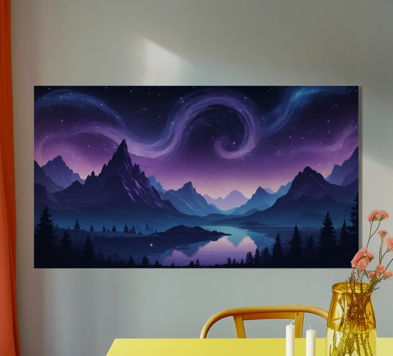 Fesselnde abstrakte Landschaft mit wirbelnden Wolken Acryl-Glas von DesignDoodle