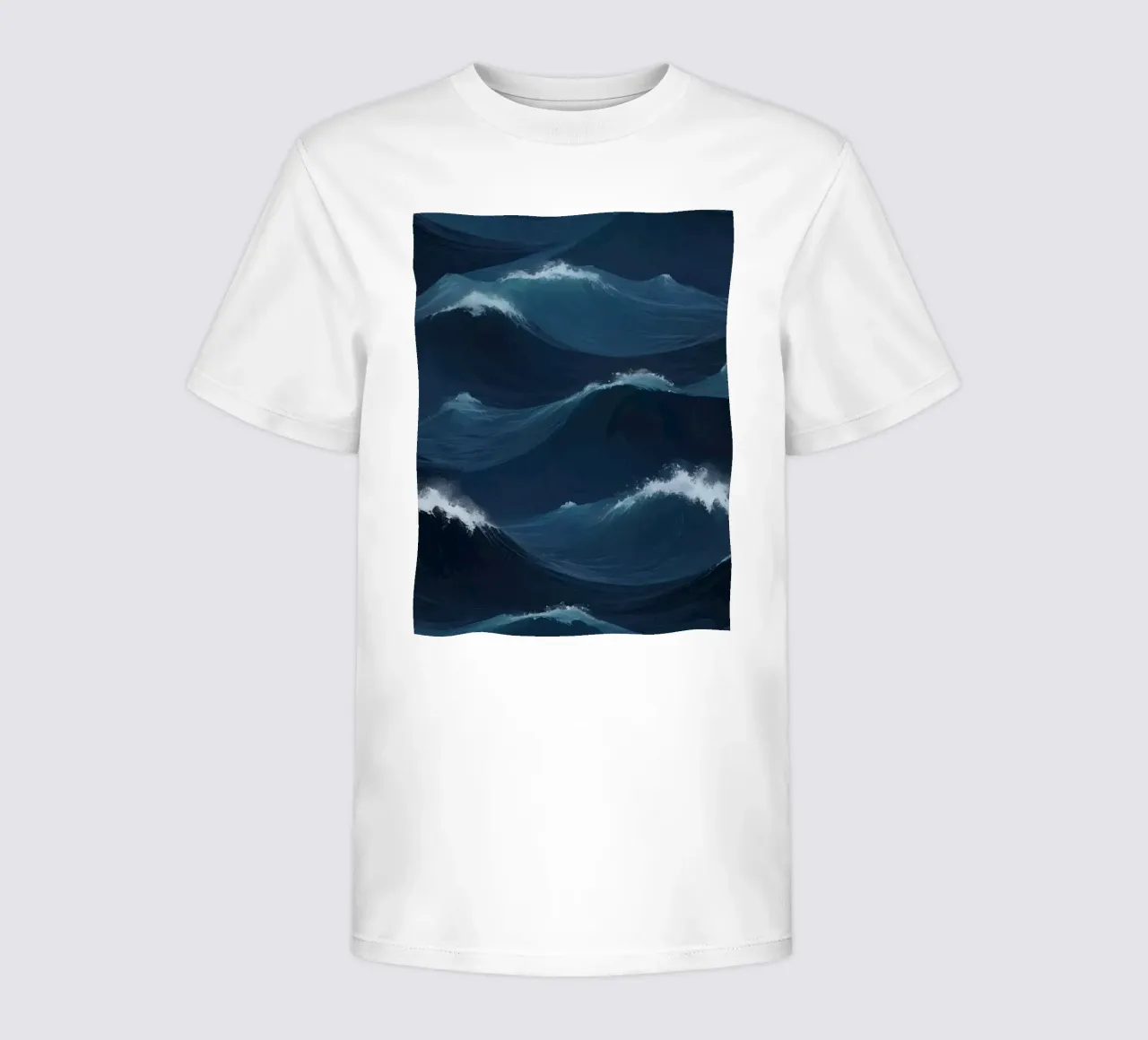Dynamic blue waves create an abstract background suitable kids t-shirt by DesignDoodle