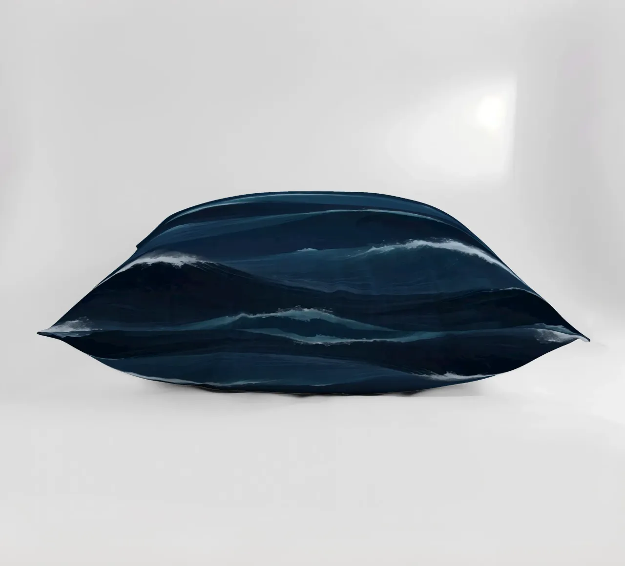 Dynamic blue waves create an abstract background suitable decorative cushion by DesignDoodle
