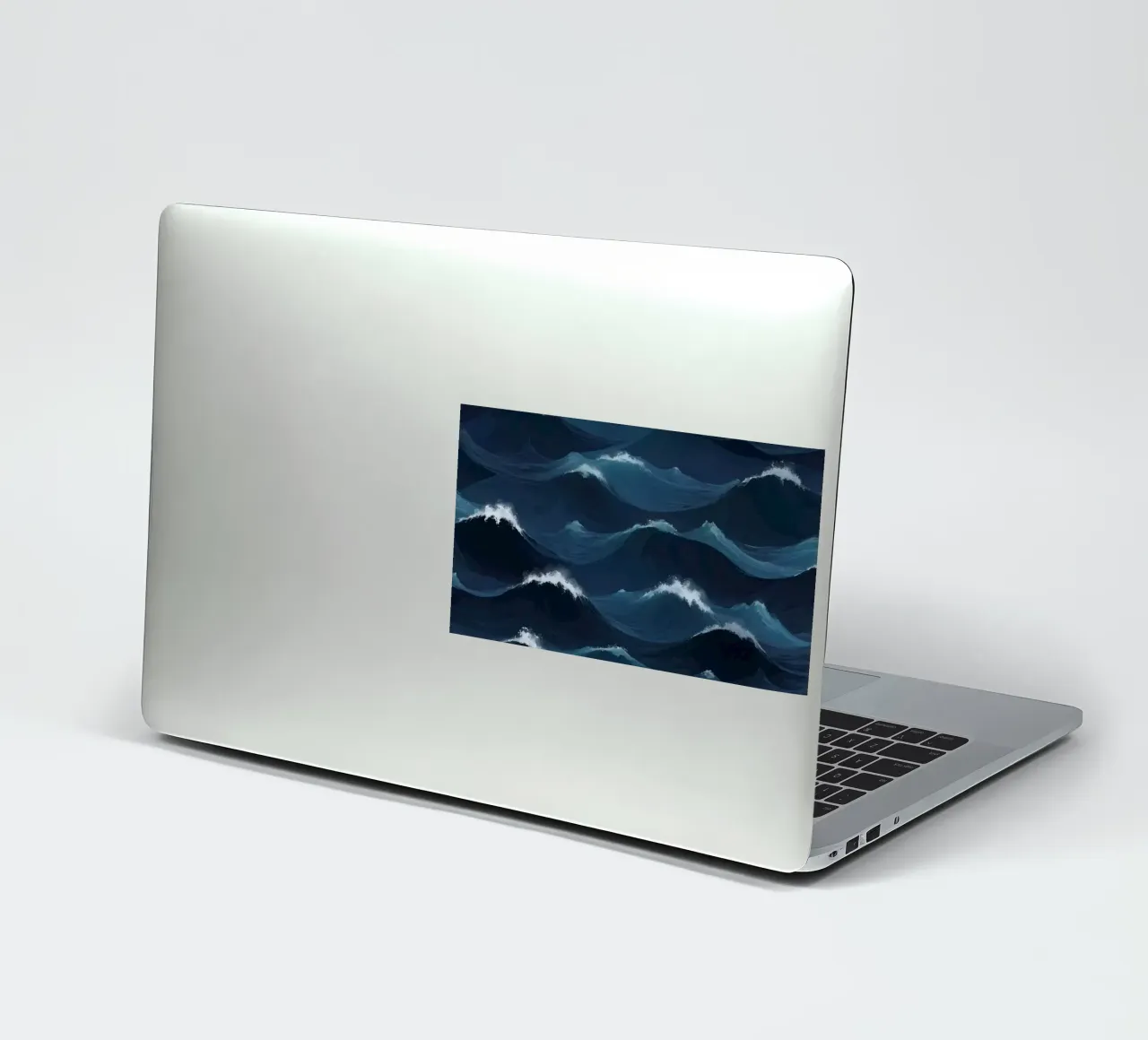 Dynamic blue waves create an abstract background suitable sticker by DesignDoodle