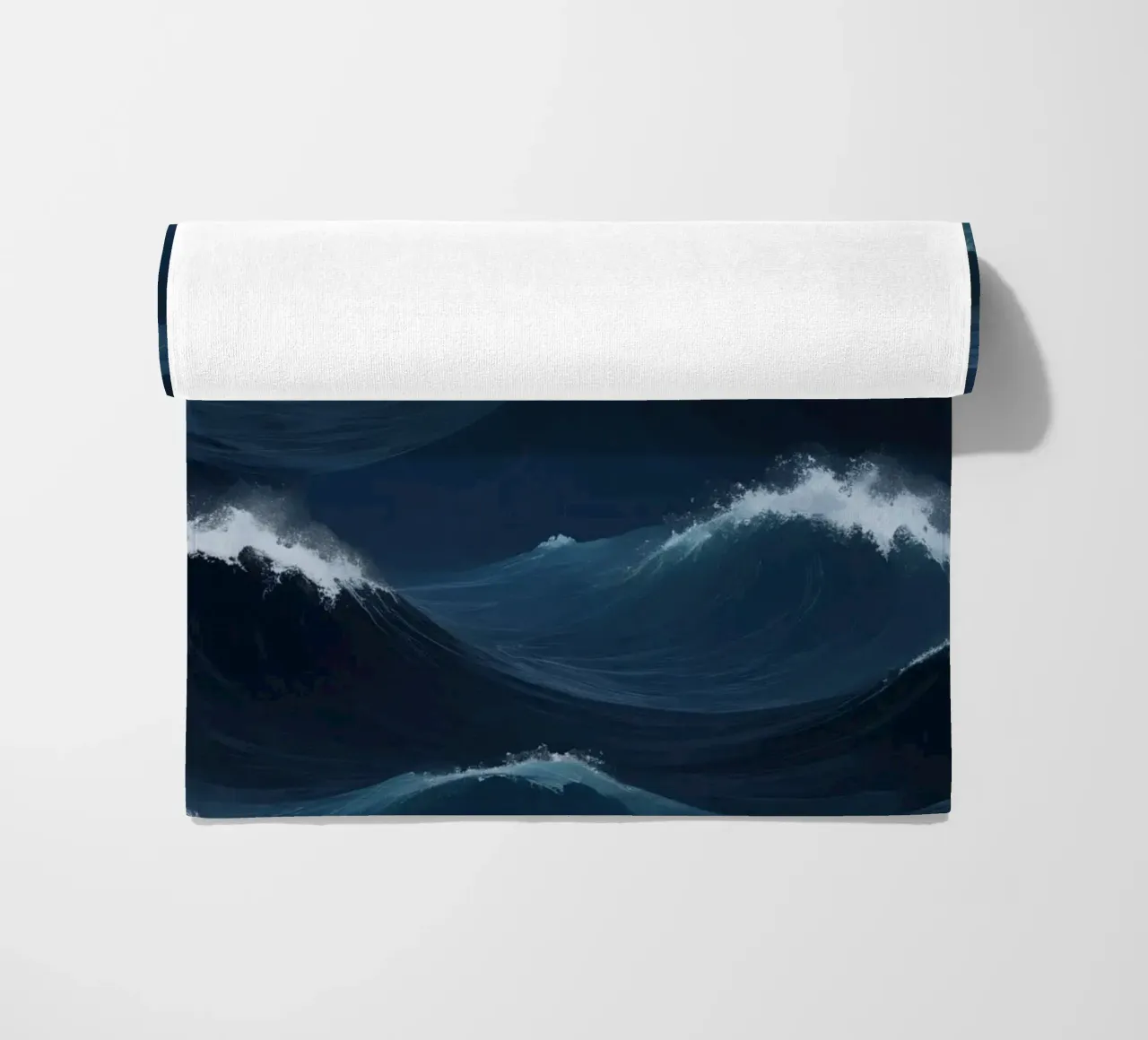 Dynamic blue waves create an abstract background suitable beach towel by DesignDoodle