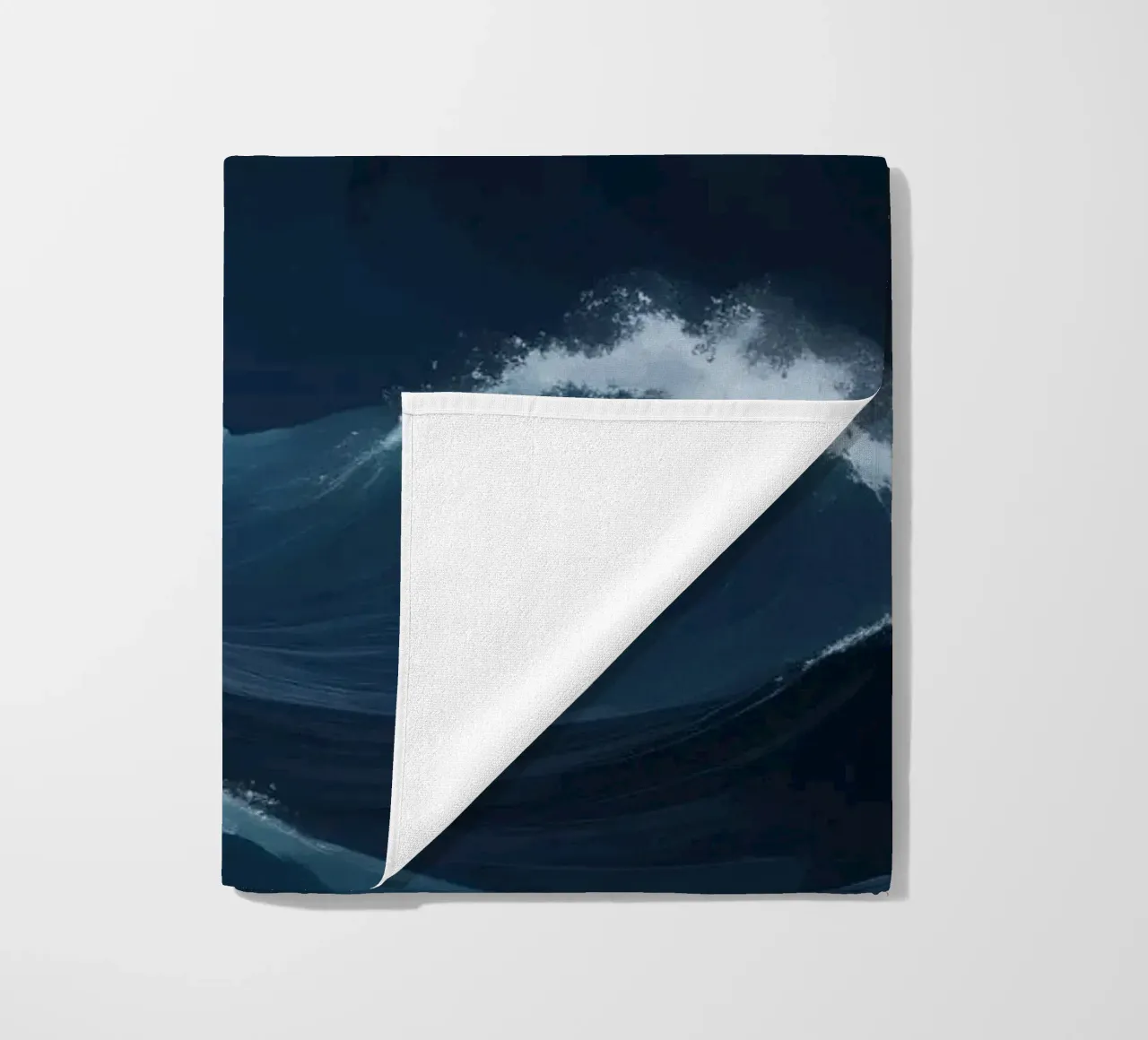 Dynamic blue waves create an abstract background suitable beach towel by DesignDoodle