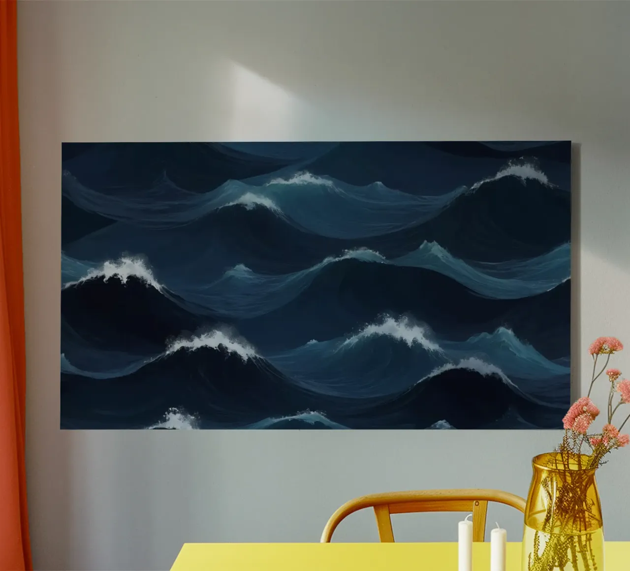 Dynamic blue waves create an abstract background suitable canvas by DesignDoodle