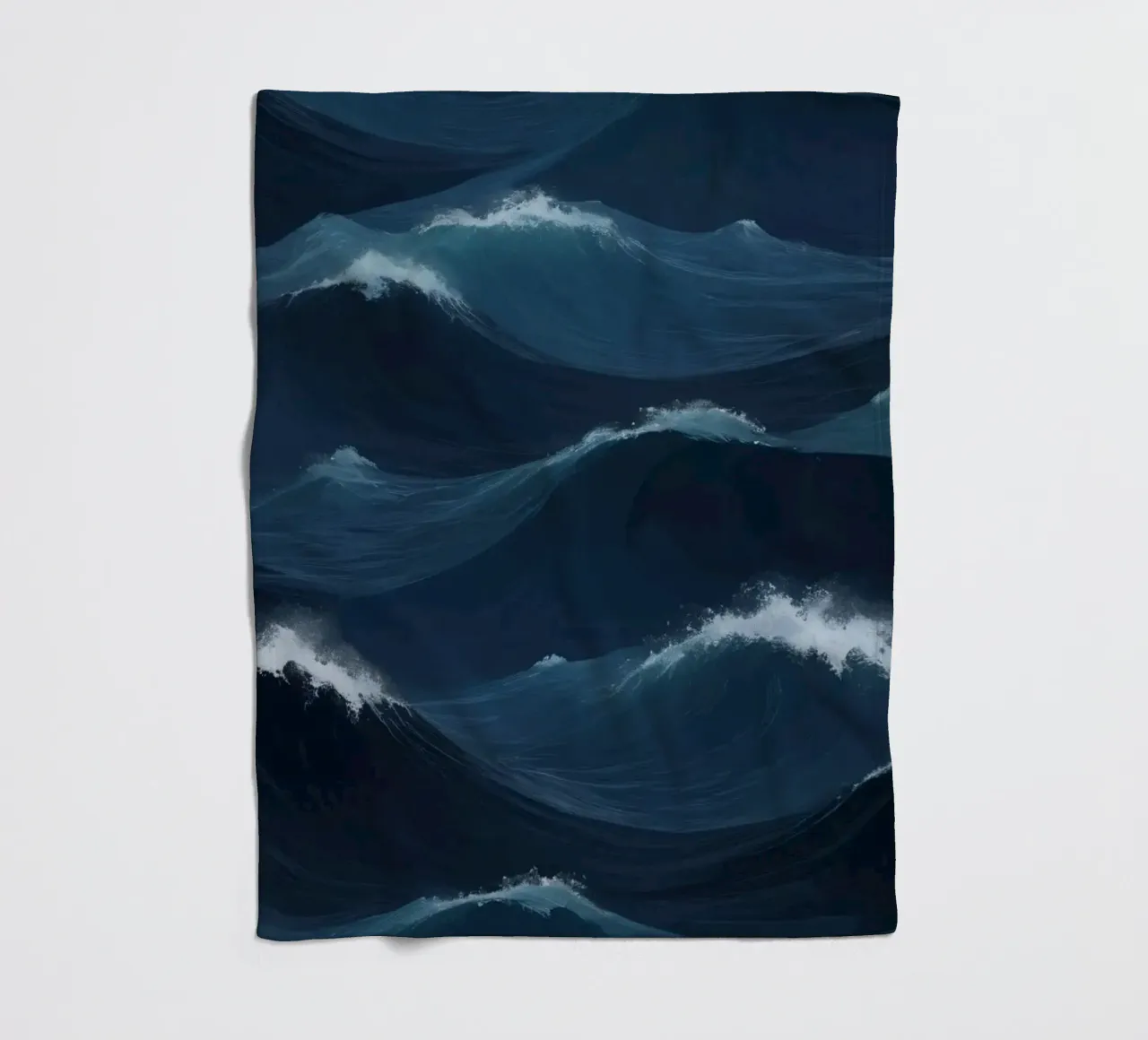 Dynamic blue waves create an abstract background suitable fleece blanket by DesignDoodle