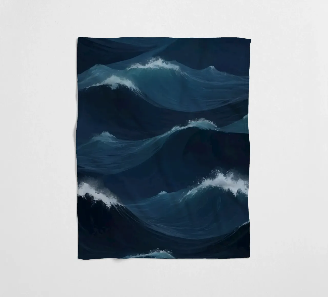 Dynamic blue waves create an abstract background suitable fleece blanket by DesignDoodle