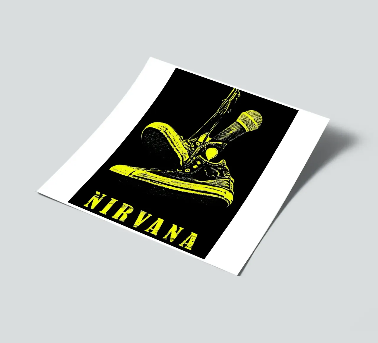 Grunge Vibes : Micros et baskets Nirvana planche autocollant de Has Fab