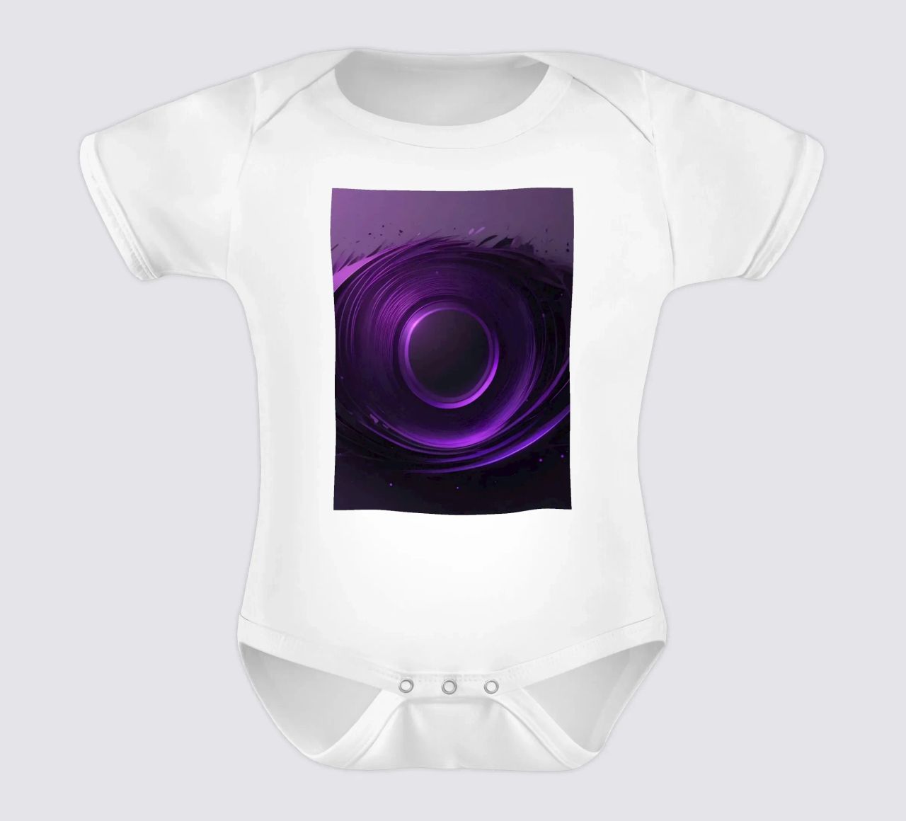Abstract paars behang dat een vloeiende wervelende kunst creëert babyrompertje korte mouwen van DesignDoodle