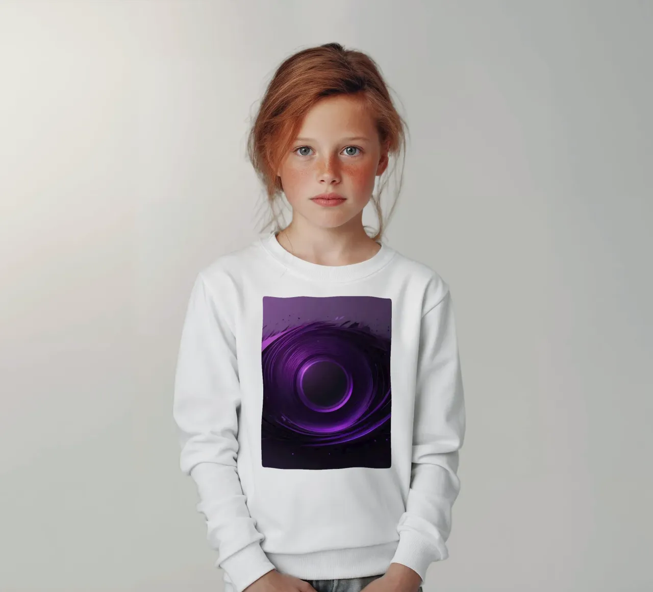 Abstract purple wallpaper creating a smooth swirling art kids sweatshirt by DesignDoodle