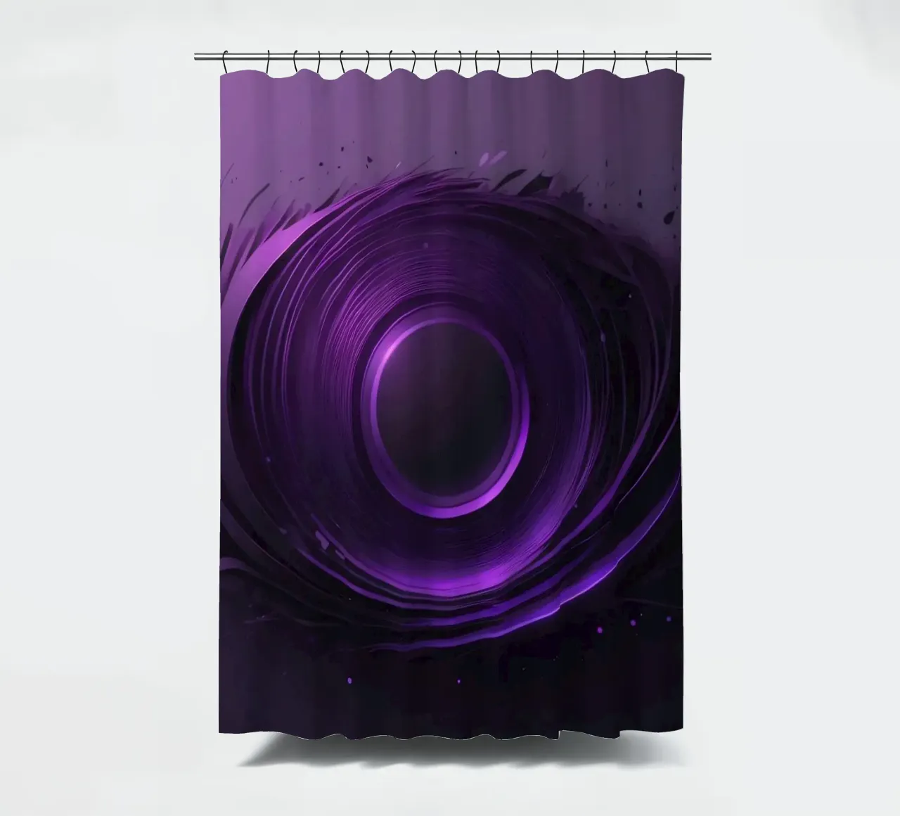 Abstrakte lila Tapete, die eine sanft wirbelnde Kunst schafft Duschvorhang von DesignDoodle