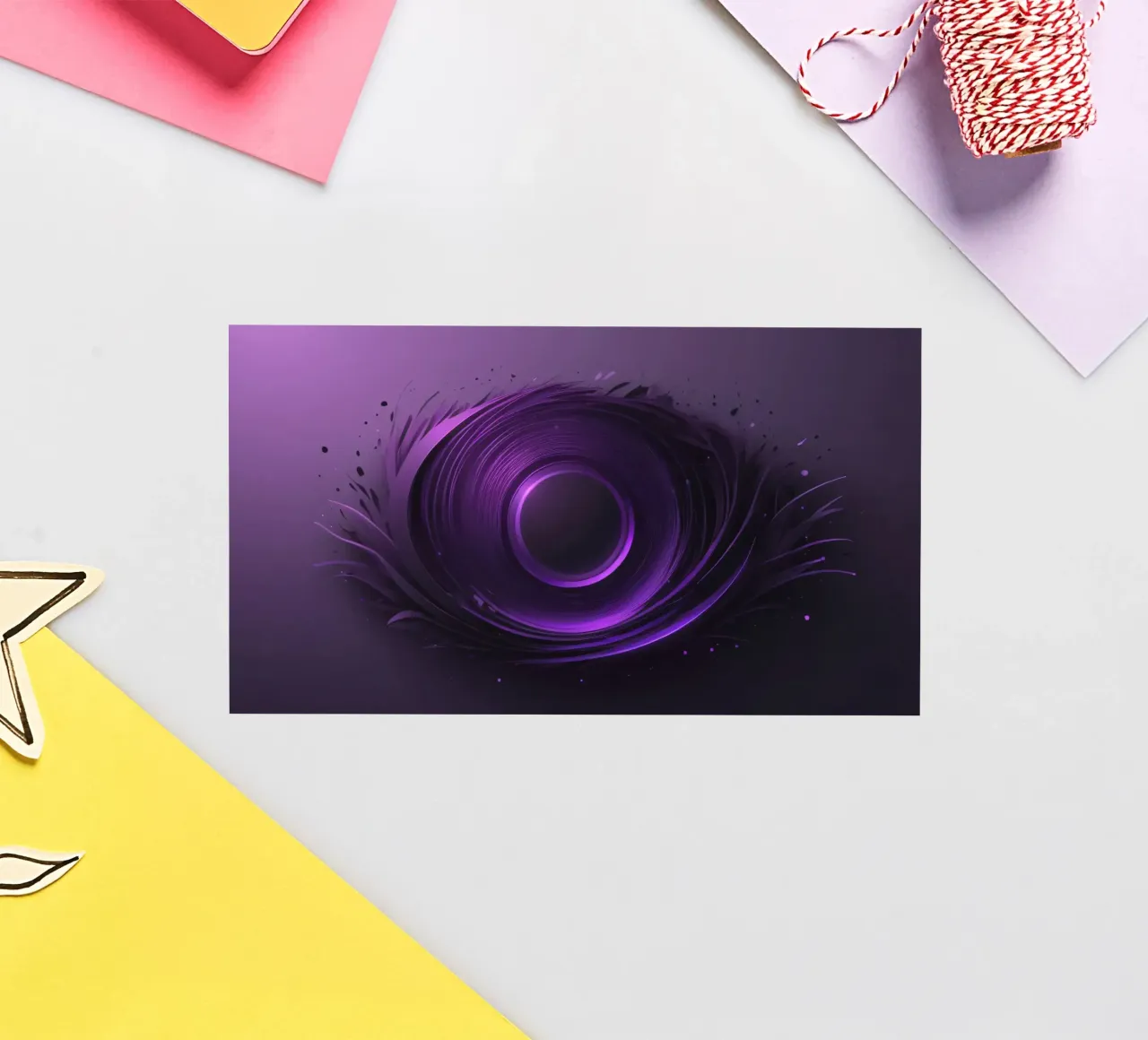 Papier peint abstrait violet créant un tourbillon d'art lisse autocollant de DesignDoodle