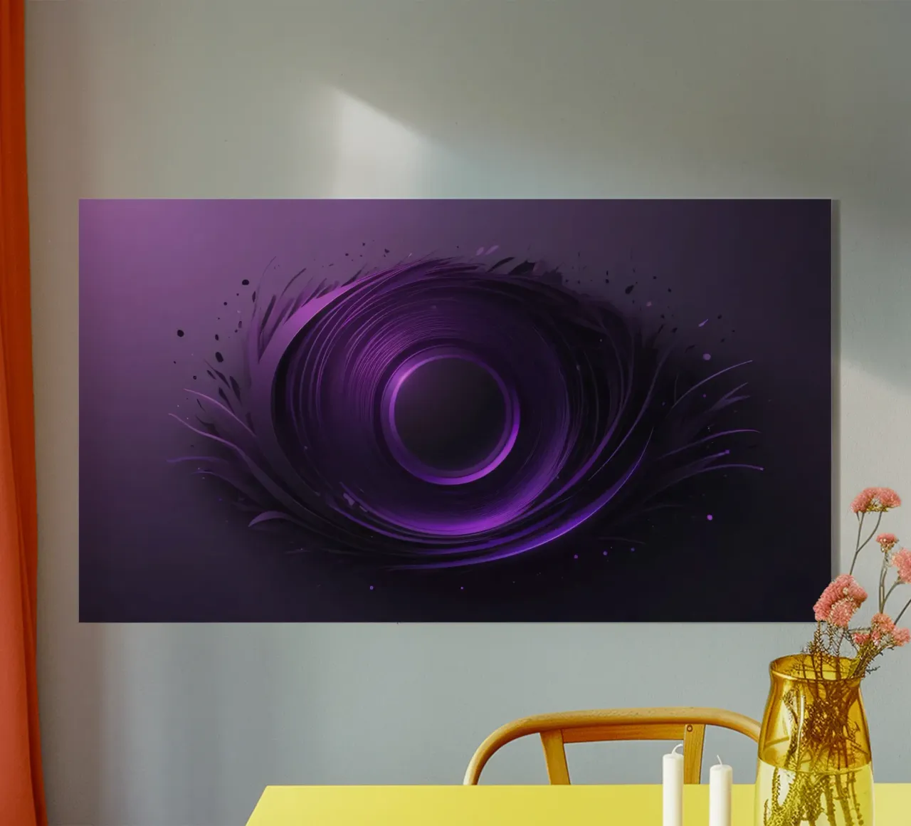 Abstract purple wallpaper creating a smooth swirling art acrylic glass by DesignDoodle
