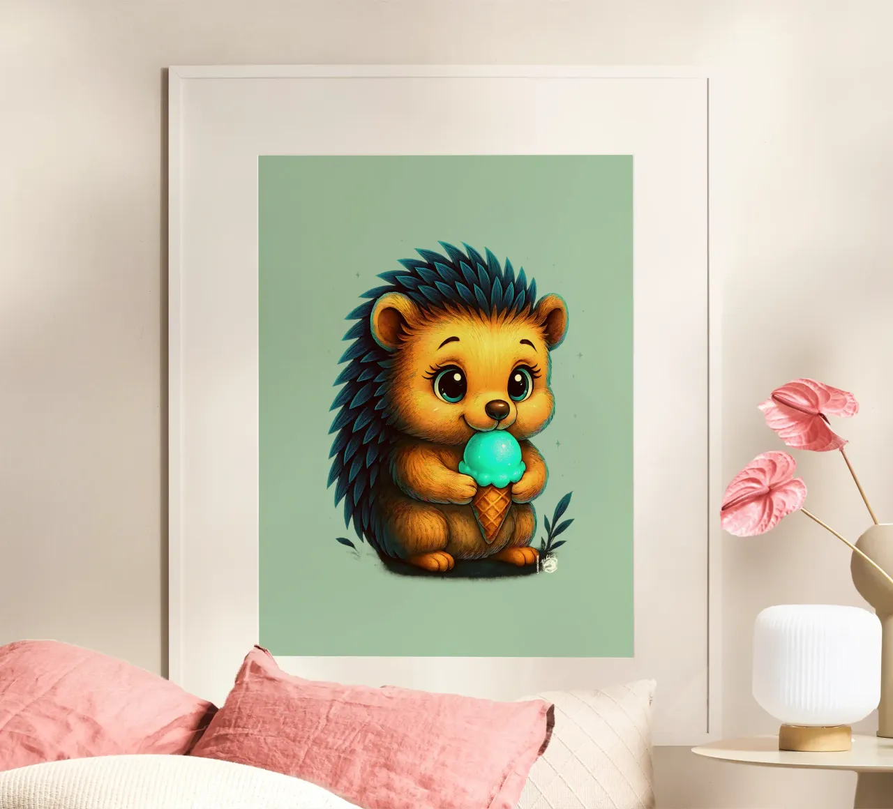 Gelato Azur per un Hérisson Gourmand poster con telaio in plastica da LM2KONE