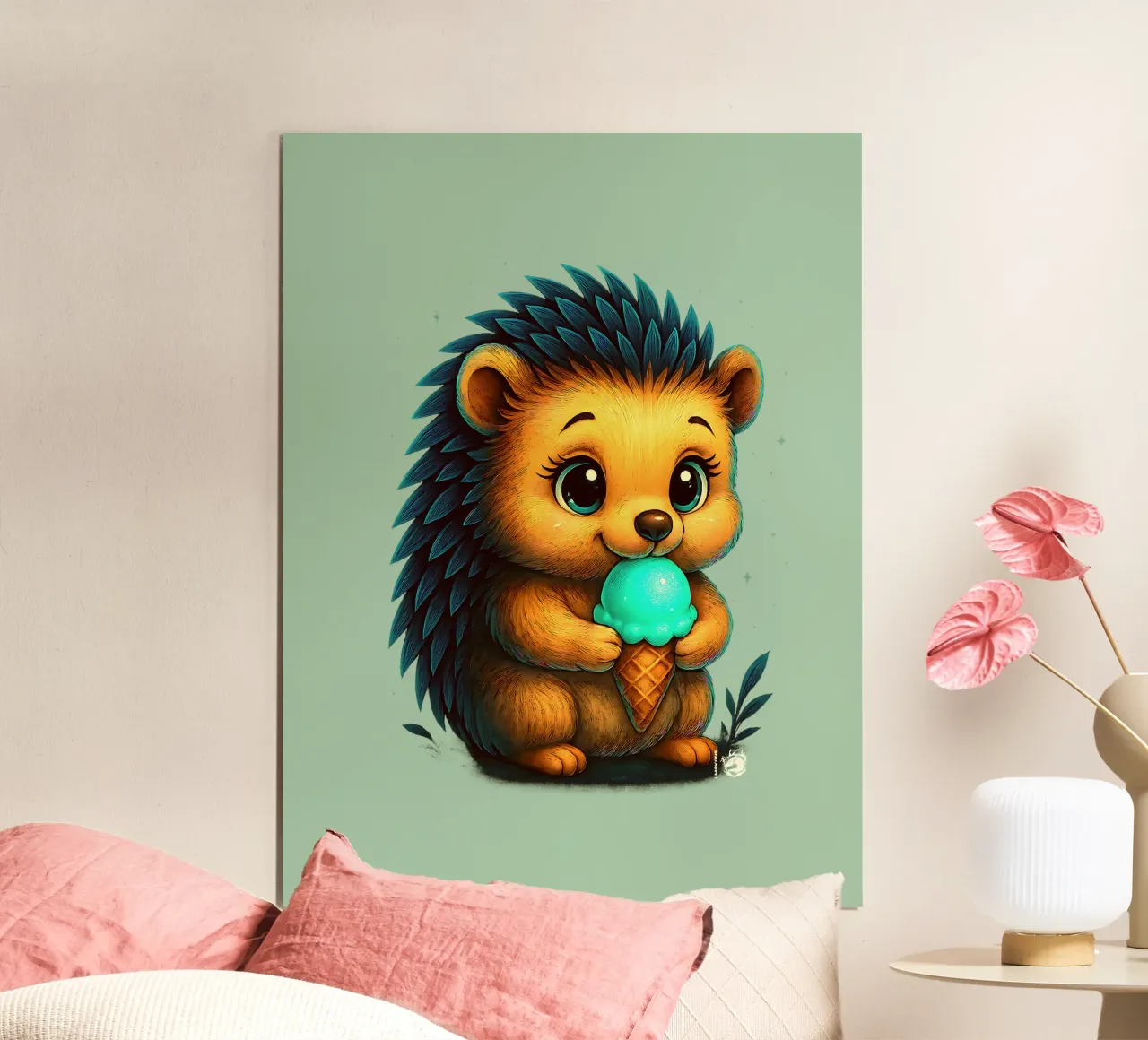 Gelato Azur per un Hérisson Gourmand poster con telaio in plastica da LM2KONE