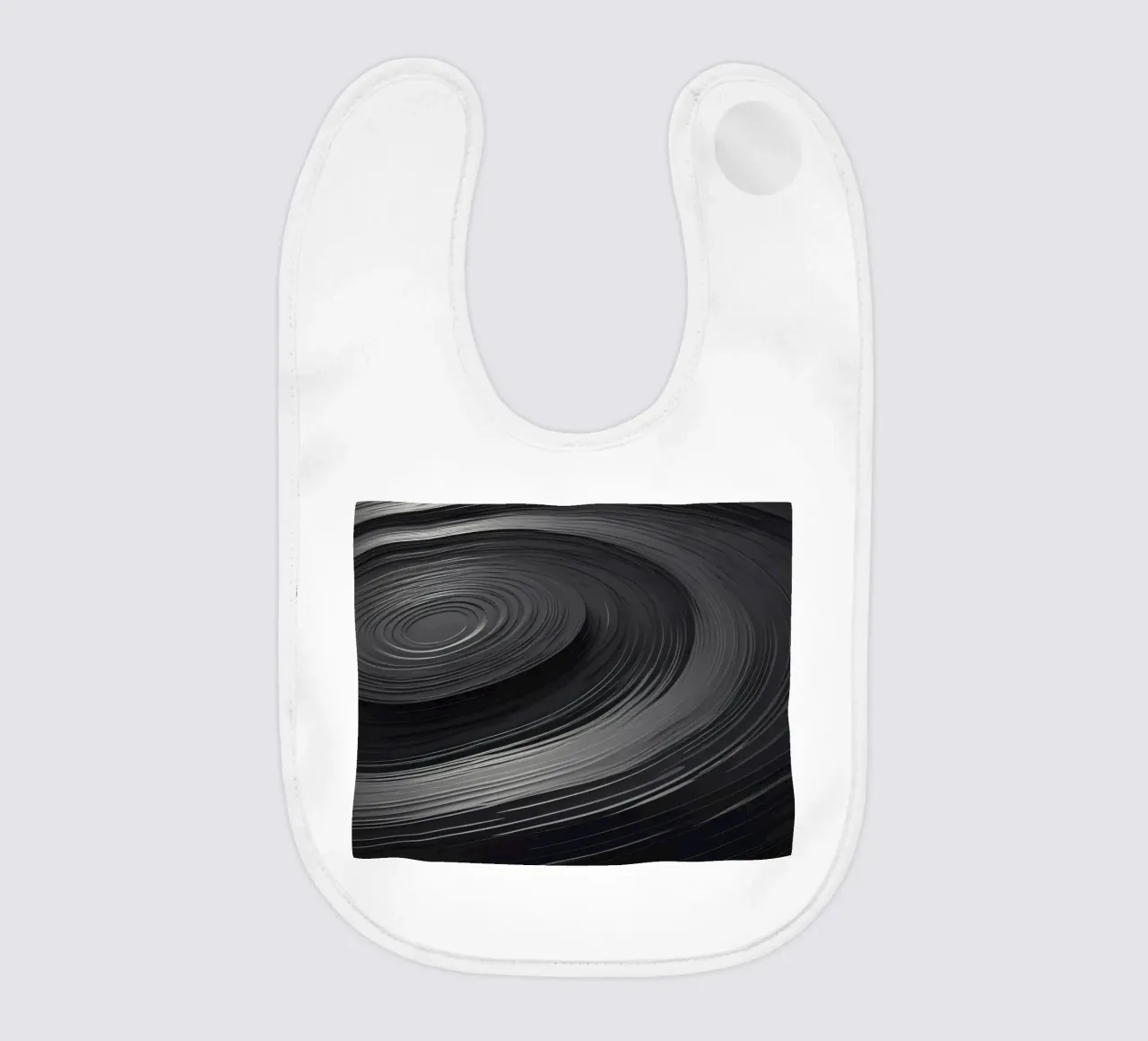 Swirling black abstract background with smooth lines baby bib by DesignDoodle