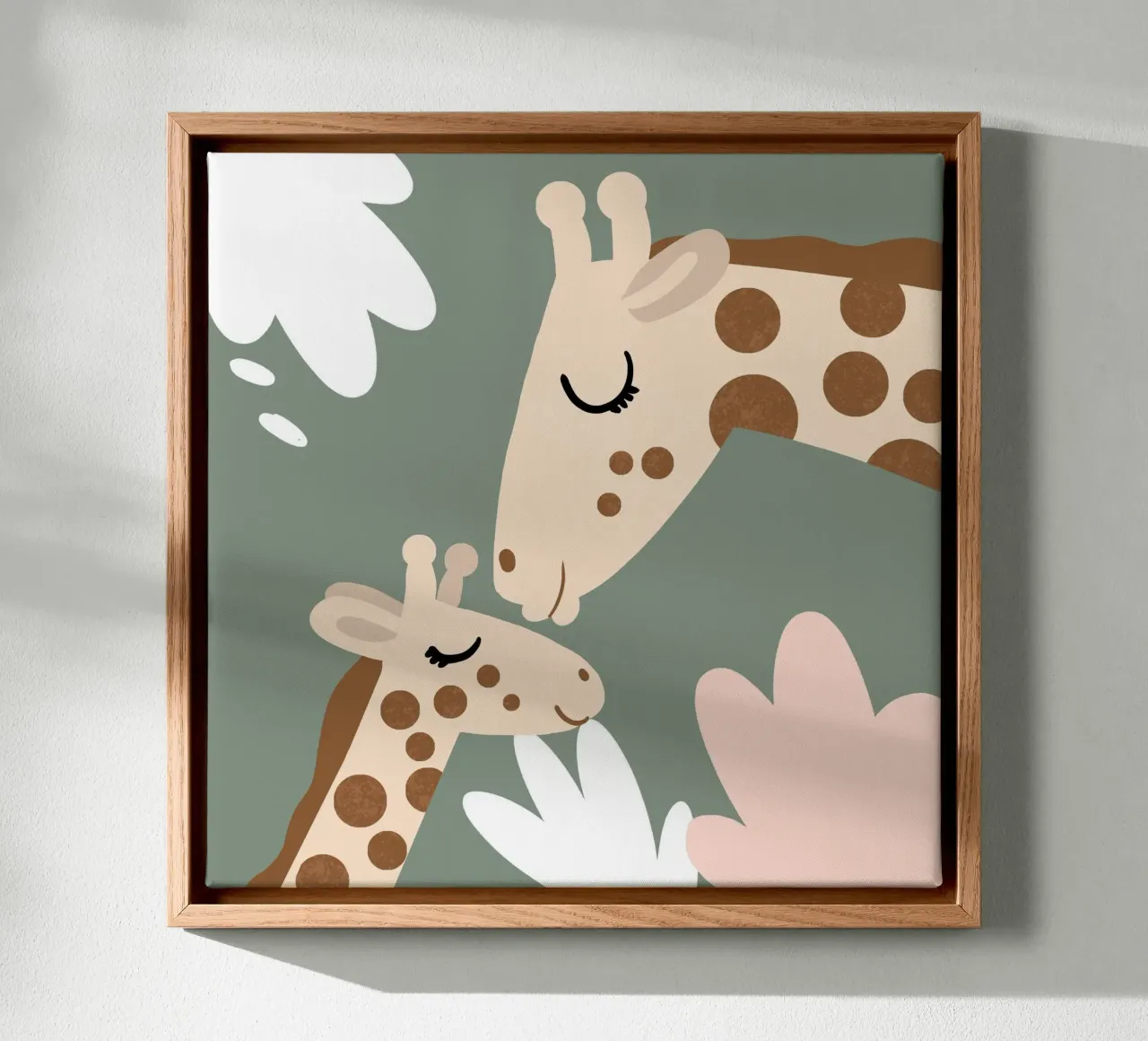 Amore per la giraffa 2 tela con Cornice a cassetta da Julia Reyelt