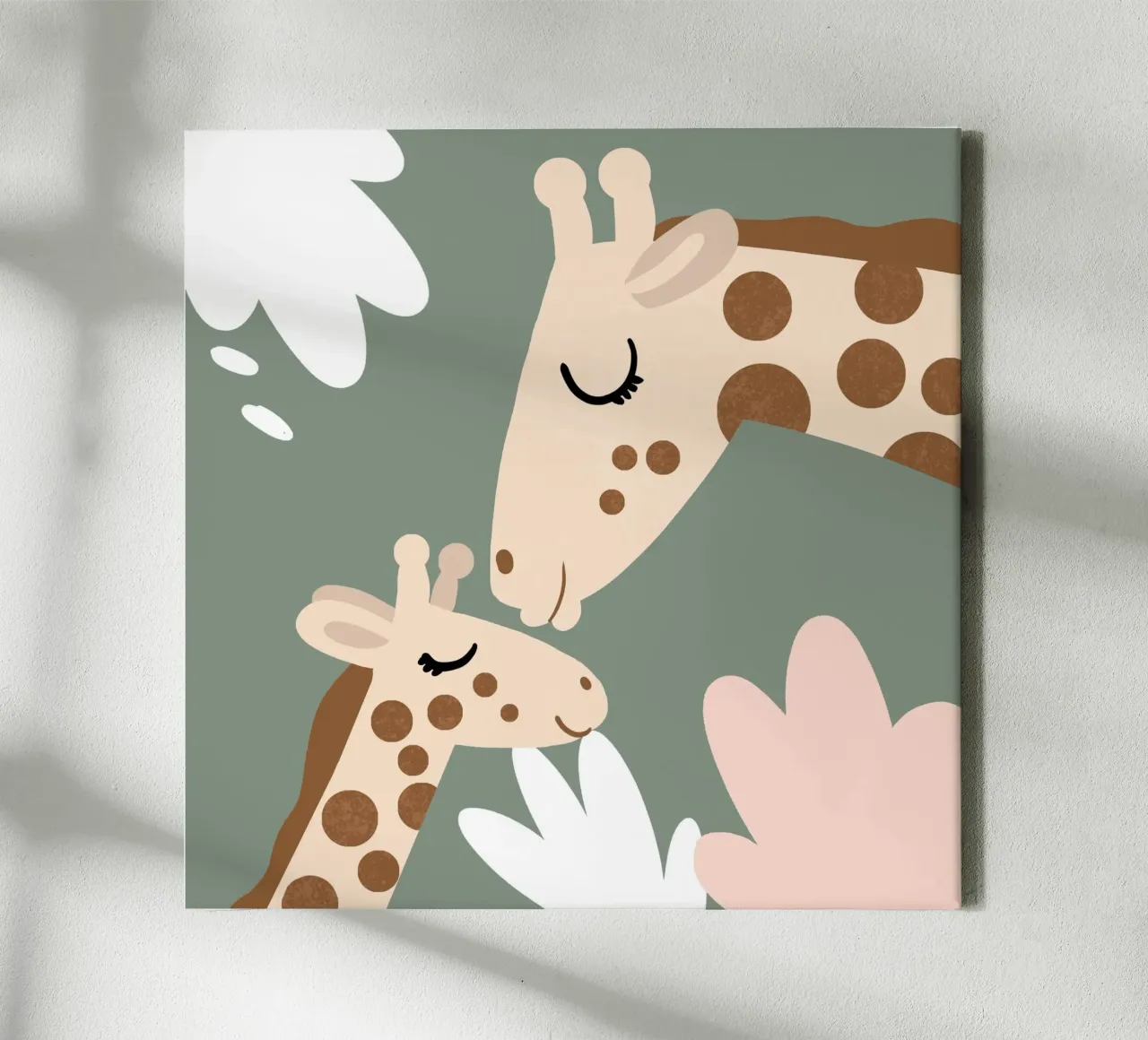 Amore per la giraffa 2 tela con Cornice a cassetta da Julia Reyelt