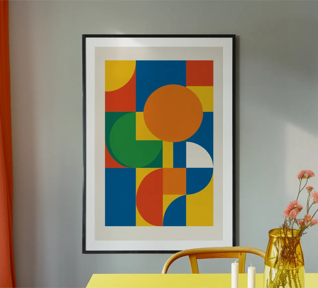 Geometria poster con telaio in legno da Studio M