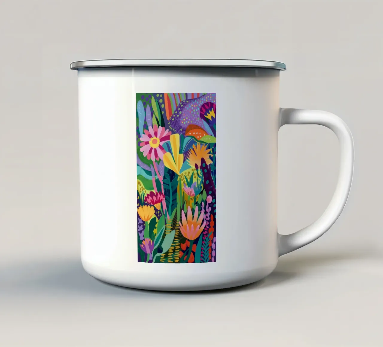 Sinfonia della giungla di fiori tazza in smalto da Zep Layers
