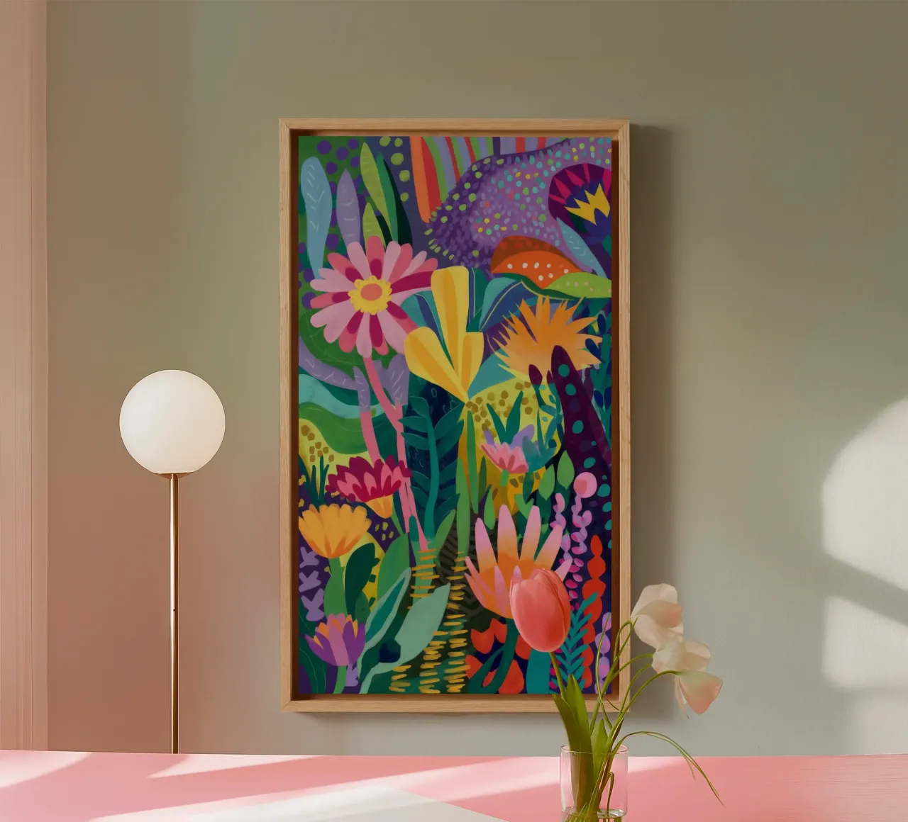 Bloesem Jungle Symfonie canvas van Zep Layers