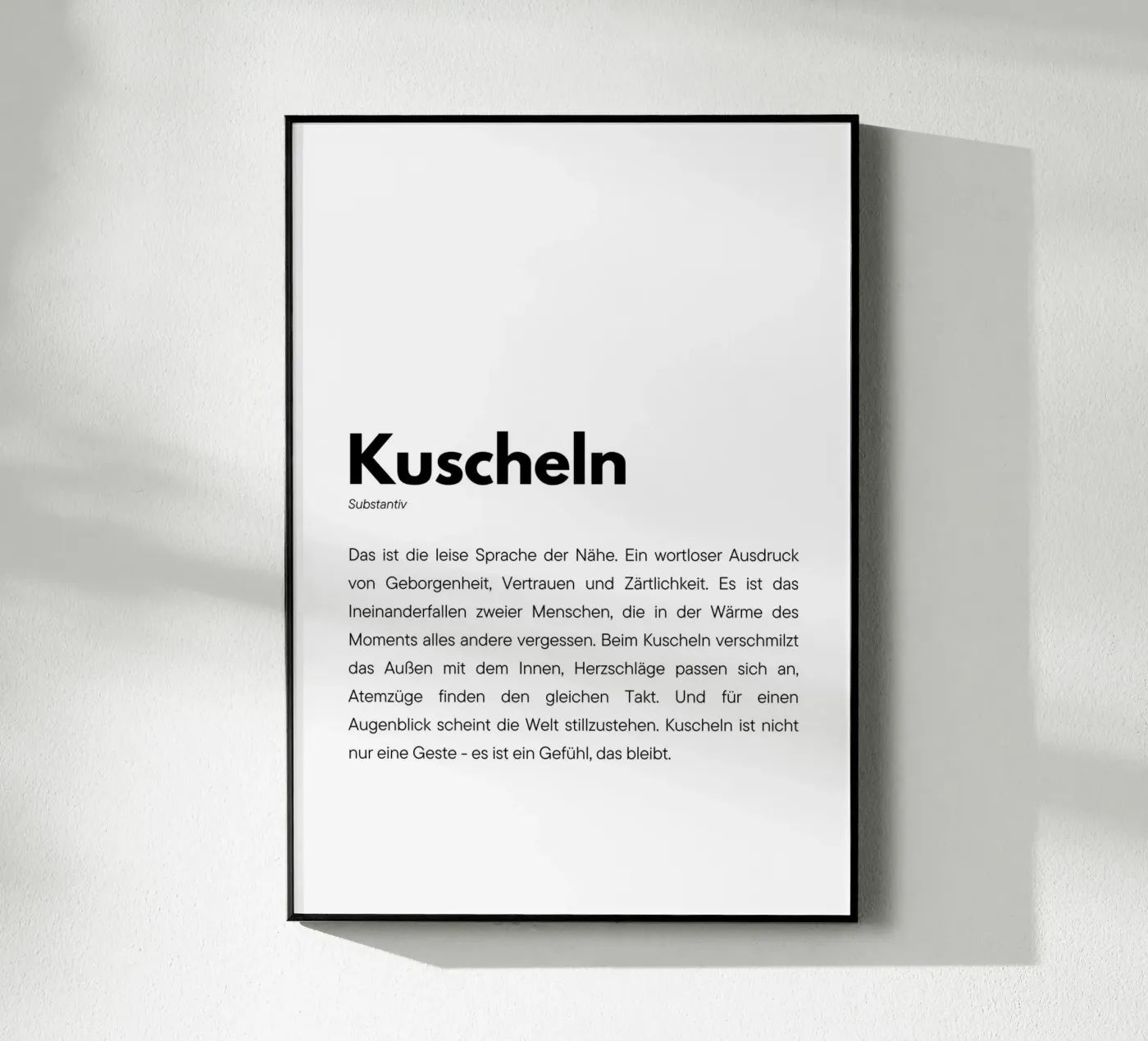Definition Kuscheln acrylic glass by DigiWunderwerk